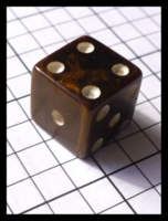 Dice : Dice - 6D Pipped - Brown Possibly Tortoise Shell - FA collection buy Dec 2010